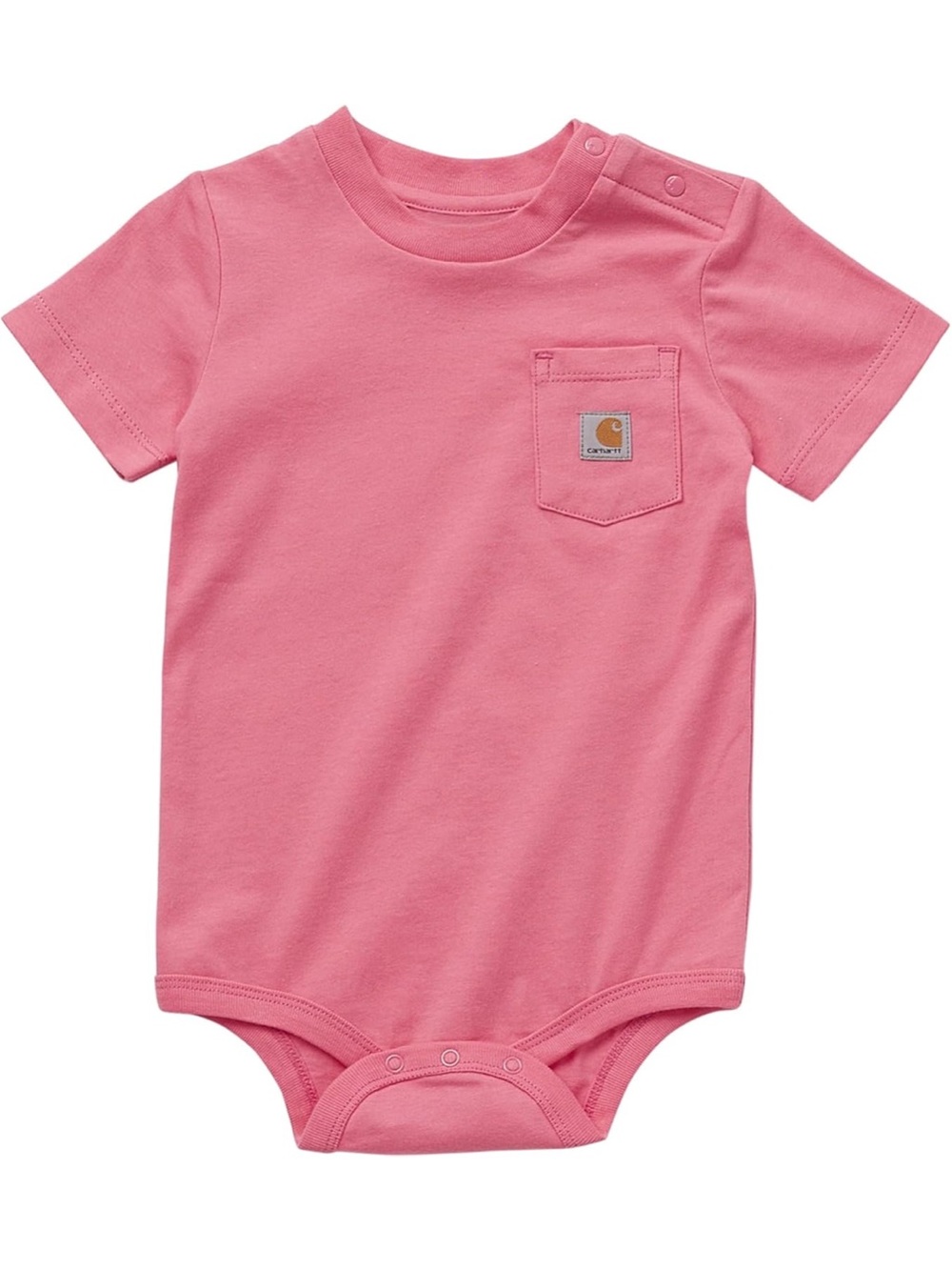 Carhartt Pink Short Sleeve Infant One-Piece Bodysuit with Pocket